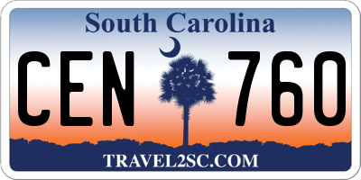 SC license plate CEN760