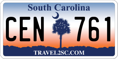 SC license plate CEN761