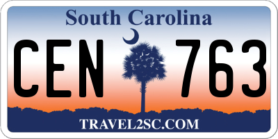 SC license plate CEN763