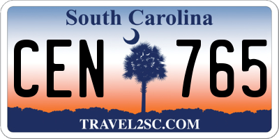 SC license plate CEN765