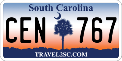 SC license plate CEN767
