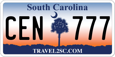 SC license plate CEN777