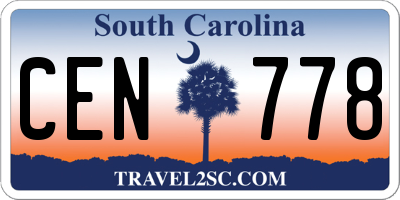 SC license plate CEN778