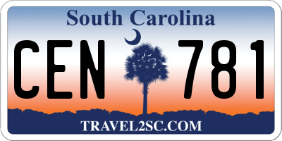 SC license plate CEN781