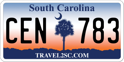 SC license plate CEN783