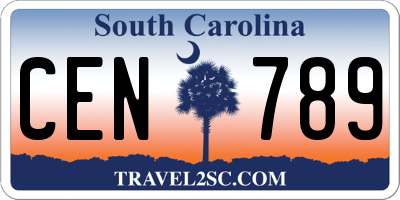 SC license plate CEN789