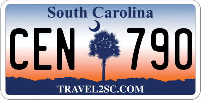 SC license plate CEN790