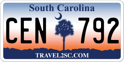 SC license plate CEN792
