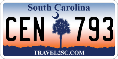 SC license plate CEN793