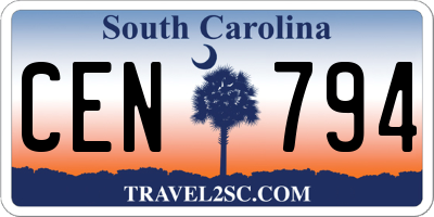 SC license plate CEN794
