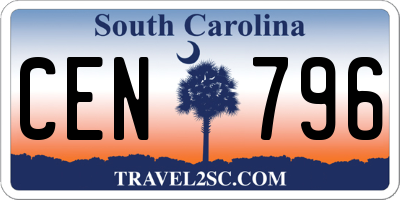 SC license plate CEN796