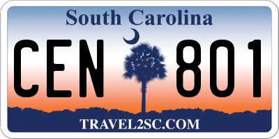SC license plate CEN801