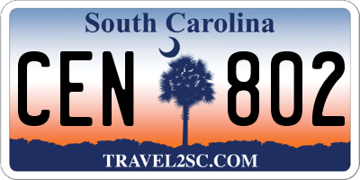 SC license plate CEN802