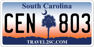 SC license plate CEN803