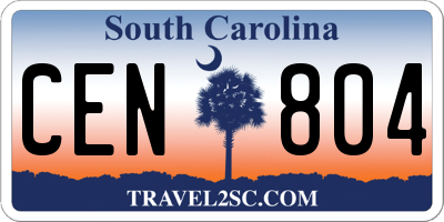 SC license plate CEN804