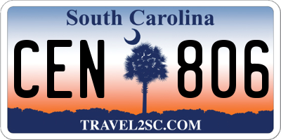 SC license plate CEN806