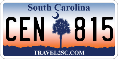 SC license plate CEN815