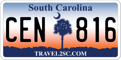 SC license plate CEN816