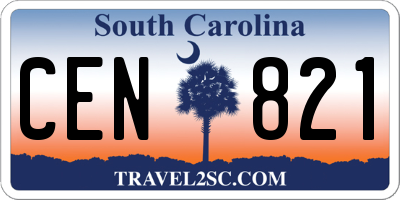 SC license plate CEN821
