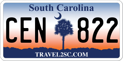 SC license plate CEN822