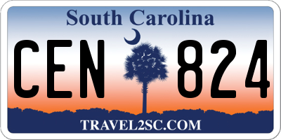 SC license plate CEN824