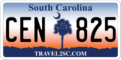 SC license plate CEN825