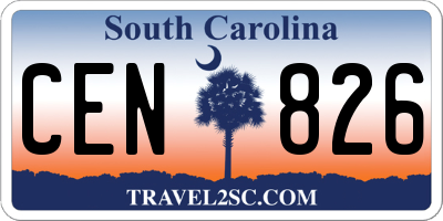 SC license plate CEN826