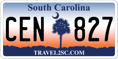 SC license plate CEN827