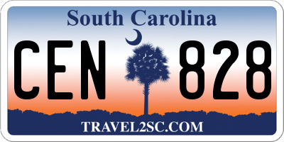 SC license plate CEN828