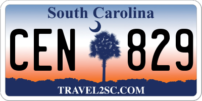 SC license plate CEN829