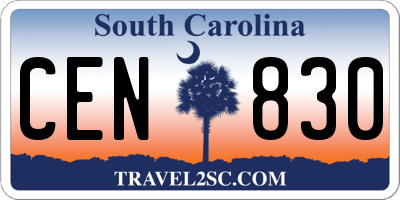 SC license plate CEN830