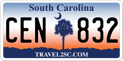 SC license plate CEN832