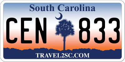 SC license plate CEN833