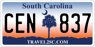 SC license plate CEN837