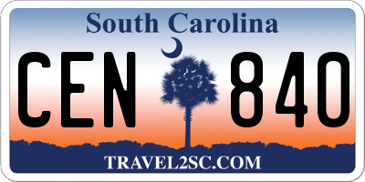 SC license plate CEN840