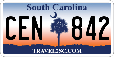 SC license plate CEN842