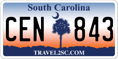 SC license plate CEN843