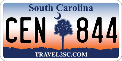 SC license plate CEN844
