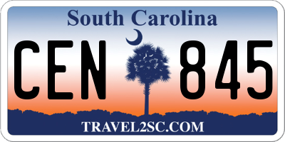 SC license plate CEN845