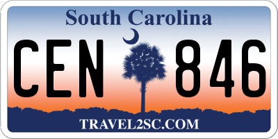 SC license plate CEN846