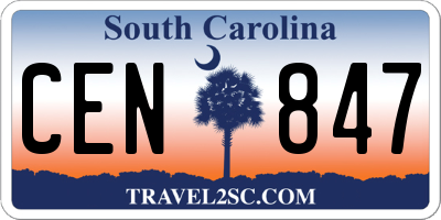 SC license plate CEN847