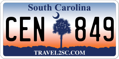 SC license plate CEN849