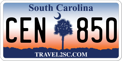 SC license plate CEN850