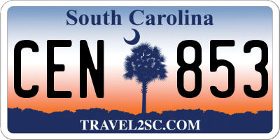 SC license plate CEN853