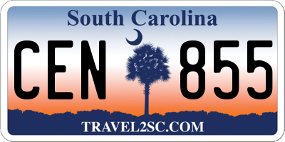 SC license plate CEN855
