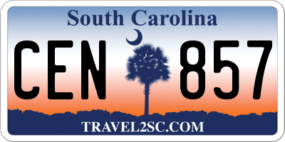 SC license plate CEN857