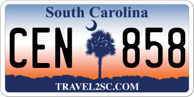 SC license plate CEN858