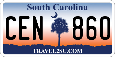 SC license plate CEN860