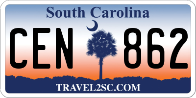 SC license plate CEN862