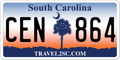 SC license plate CEN864